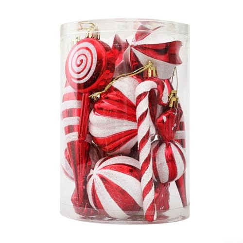 14 Weihnachtskugel-Ornamente in festlichem Rot, um Ihrer Weihnachtsdekoration und Feiern Freude zu verleihen von Lastdaytime