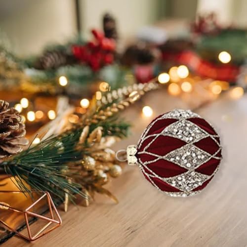 16-teiliges rotes Weihnachtskugel-Set in Box mit robuster Kunststoffstruktur, geeignet für Weihnachtsbaum, Party und Heimdekoration (rote Kugeln, 16 Stück) von Lastdaytime