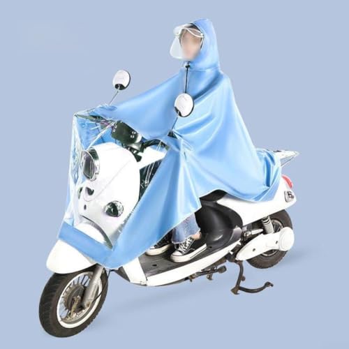 Abnehmbare Regenhaube mit transparenter Doppelkrempe, wasser- und winddichtes Gewebe, entworfen für den Einsatz über Helmen bei starkem Regen oder windigem Wetter (Blau-5XL) von Lastdaytime