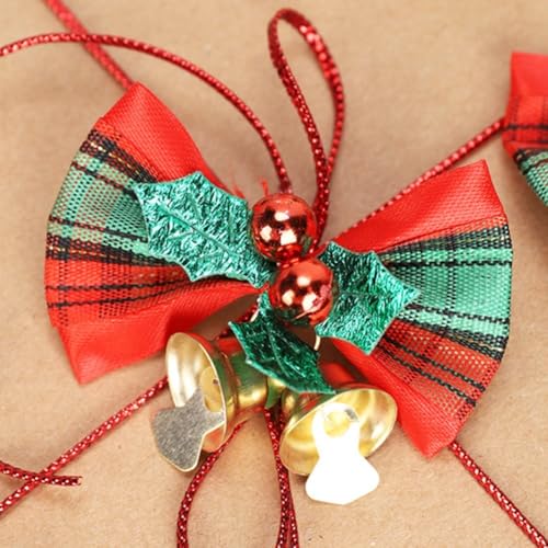 Charmante Weihnachtsbaumschleifen mit Ringglocken, zum Dekorieren von Bäumen und zur Verbesserung der Urlaubsatmosphäre (1 Stück) von Lastdaytime
