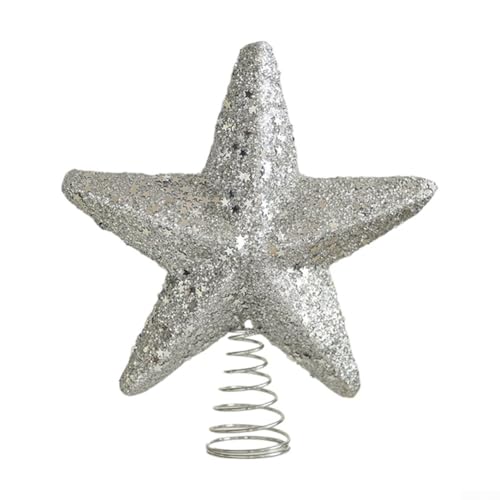 Charming Christmas Tree Top Star with Sparkling Sequin Design, Perfect for Celebrating the Holiday with Family (silver-L) von Lastdaytime