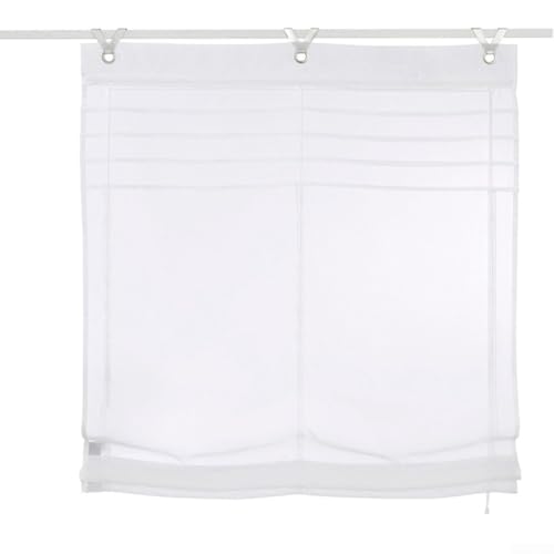 Chic Dimout Ösen-Raffrollo für Küche, stilvolle Fensterabdeckungslösung (weiß) von Lastdaytime