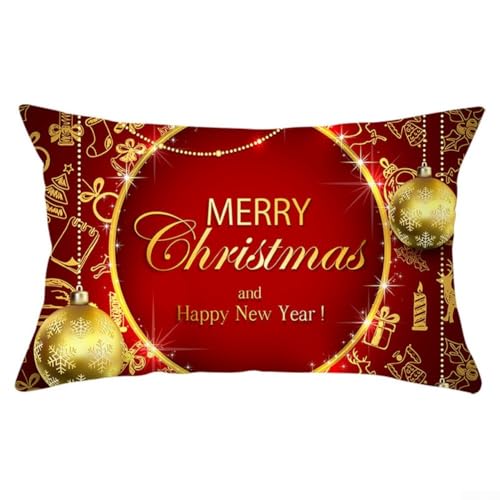 Dekorative Kissenbezüge für Schlafsofa mit klassischen Weihnachtsmotiven, aus weichem Pfirsichhaut-Stoff (10#) von Lastdaytime