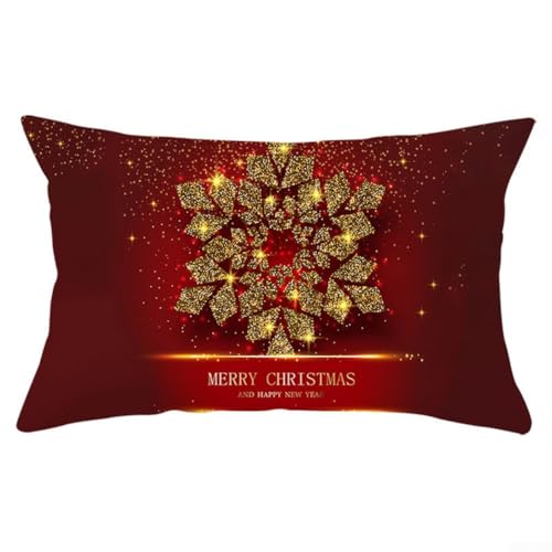 Dekorative Kissenbezüge für Schlafsofa mit klassischen Weihnachtsmotiven, aus weichem Pfirsichhaut-Stoff (4#) von Lastdaytime