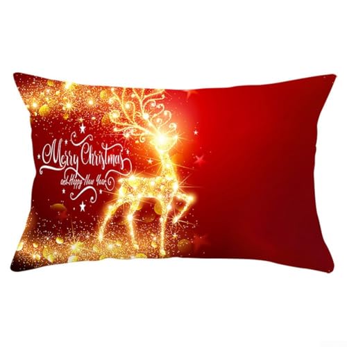 Dekorative Kissenbezüge für Sofa, Bett, klassische Weihnachtsmotive, aus weichem Pfirsichhaut-Stoff (1#) von Lastdaytime