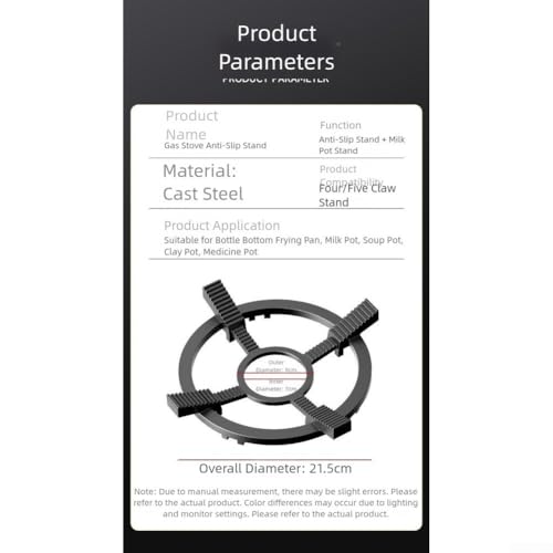 Doppelschichtiges Gusseisen-Ofen-Topfgestell mit rutschfestem Wellenmuster, passend für die meisten Vier- und Fünf-Klauen-Gasherde für sicheres Wok-Kochen (A) von Lastdaytime
