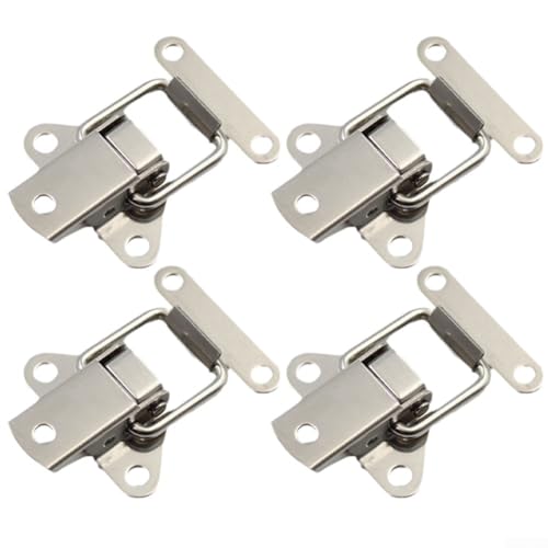 Edelstahl-Klemmclip für Knebelverriegelung, starker Federmechanismus für Box und Schrank (4 Stück) von Lastdaytime