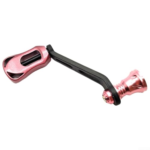 Einzelner Wippgriff Zubehör für DAIWA für FUEGO Spule 70 mm Armlänge Kohlefaser-Knauf mit zwei Lagern (Rosa) von Lastdaytime