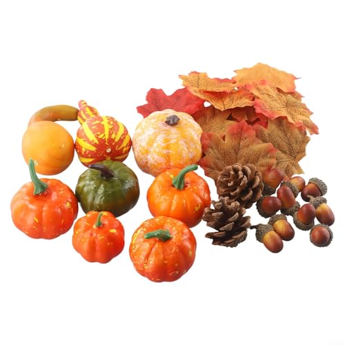 Erstellen Sie atemberaubende Herbst-Displays mit 5086 Mini-Kürbissen und dekorativen Blättern (70 Stück) von Lastdaytime