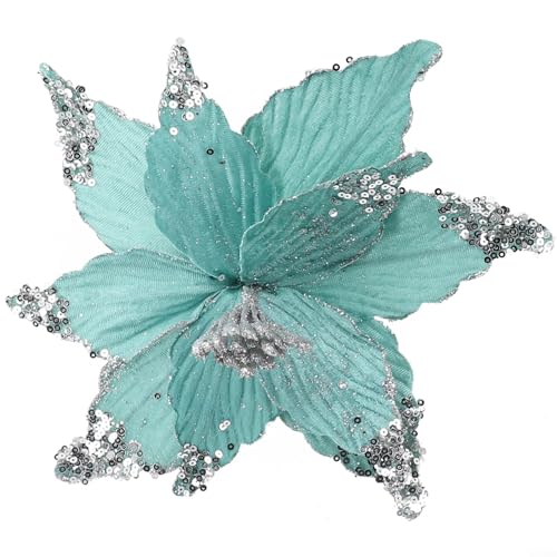 Festive Glitzer-Weihnachtsstern, 25 cm, für Weihnachtsbaum-Dekoration und Feiern (grün) von Lastdaytime