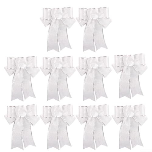 Festliche Hanfschleife für Weihnachten, süße Dekorationen für Gärten, Veranden und Balkone (Silber) von Lastdaytime