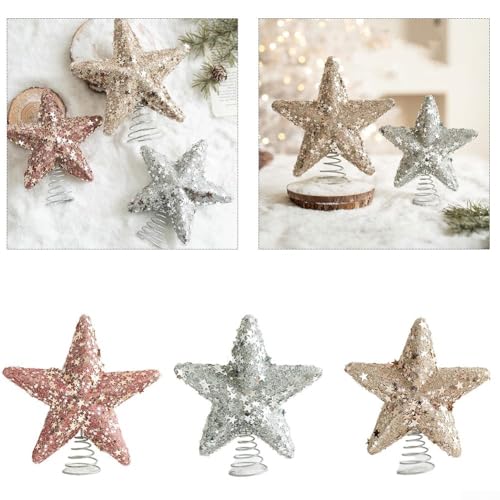 Festlicher Stern-Baumschmuck, passend für die meisten Weihnachtsbäume für saisonalen Spaß (Silber) von Lastdaytime