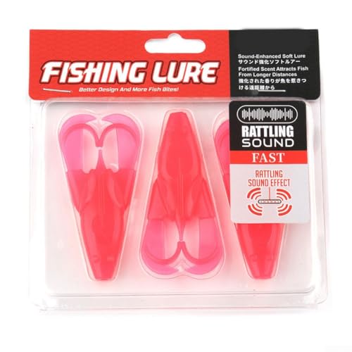 Frosch-Angelköder, 3-teiliges Set, 7 x 5 cm, 8 g, mit Klangperlen und Hakenschlitz-Design, um Grashindernisse zu vermeiden (rosa) von Lastdaytime