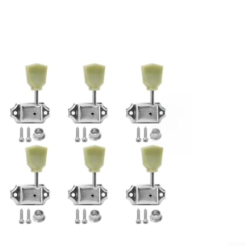 Gitarren Deluxe Stimmwirbel für Gibson Les 3L Stilvolle Mechaniken Set von 6 mit Konstruktion (Silber) von Lastdaytime