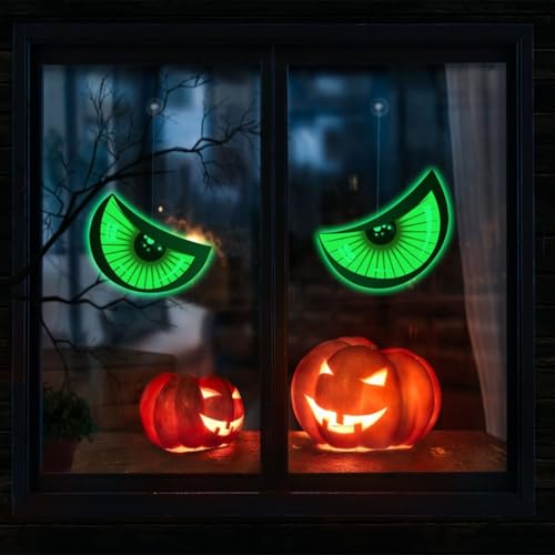 Glow in the Dark Eyes for Halloween Decoration Scary Eyes with Hanging Suction Cups for Haunted House (A) von Lastdaytime
