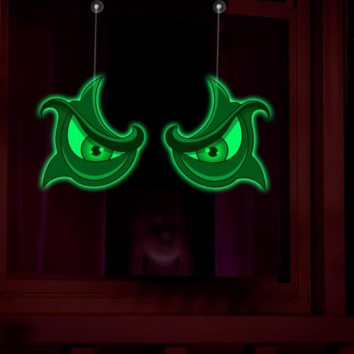 Glow in the Dark Eyes for Halloween Decoration Scary Eyes with Hanging Suction Cups for Haunted House (D) von Lastdaytime