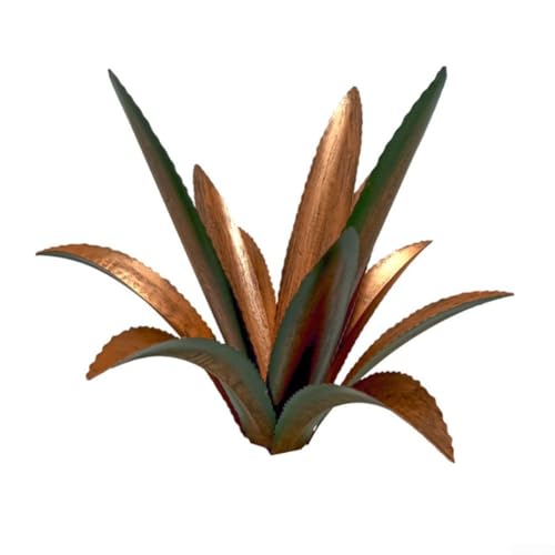 Große Deko Agave Skulptur Premium Metall Garten Kunst für Terrasse Rasen (Grün mit H Stange) von Lastdaytime