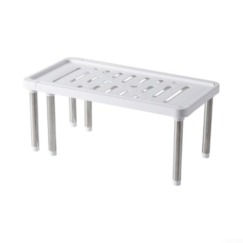 Haushalts-Organizer, einziehbares Regal mit stabiler Unterstützung und verstellbarer Länge, zur Aufbewahrung von Gewürzen, Werkzeugen und anderen täglichen Gegenständen (weiß) von Lastdaytime