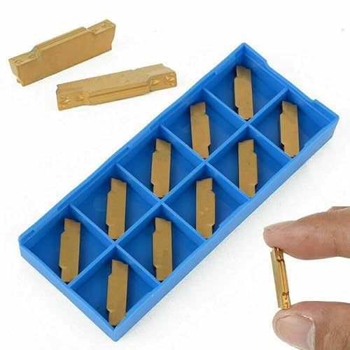 Komplettes Set mit 10 CNC-Hartmetall-Einsätzen für Drehmaschinen-Werkzeug-Ersatz mit funktionaler Aufbewahrungsbox (MGMN300-M) von Lastdaytime