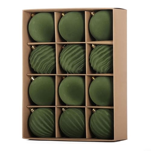 Lastdaytime 12-teiliges Set zum Selbermachen für Weihnachtskugeln mit beflockter Textur, geeignet für die Verbesserung von Weihnachtsbaum-Designs und für traditionelle oder moderne festliche Looks (6 Lastdaytime 12-teiliges Set zum Selbermachen für Weihnachtskugeln mit beflockter Textur, geeignet für die Verbesserung von Weihnachtsbaum-Designs und für traditionelle oder moderne festliche Looks (6 von Lastdaytime