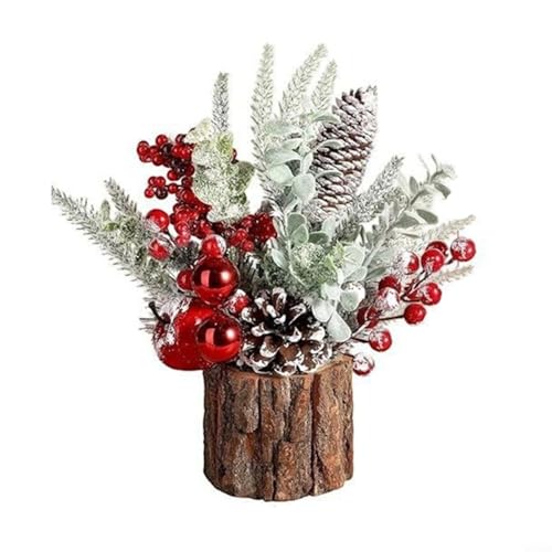 Lastdaytime DIY Desktop Weihnachtsbaum mit realistischer PE-Rinde, für Urlaubsdekoration auf verschiedenen Innenbereichen, einfach zu montieren und zu personalisieren (A) von Lastdaytime