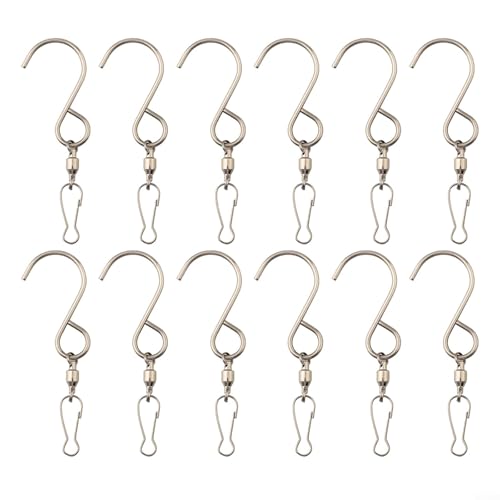 Lastdaytime Drehhaken aus Metall für den Außenbereich, 360-Grad-Drehung, perfekt zur Verschönerung Ihres Raumes (Silber, 12 Stück) von Lastdaytime