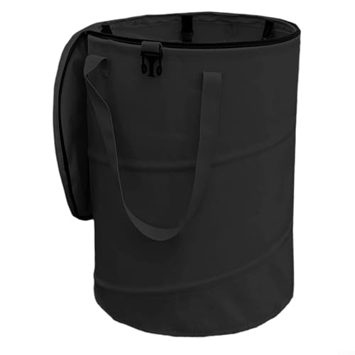 Lastdaytime Faltbarer Outdoor-Camping-Mülleimer, tragbar, zusammenklappbar, für Picknicks, Grillen, Garten, Terrasse, Oxford-Gewebe, Abfallbehälter, 34 x 40 cm (schwarz) von Lastdaytime
