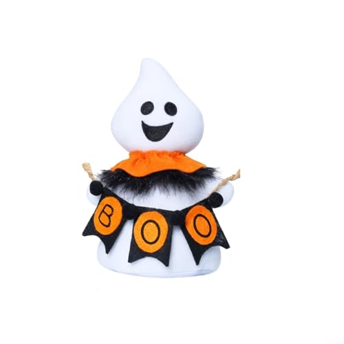 Lastdaytime Halloween für Elfenpuppe Dekoration mit Schal, Plüsch-Tischdekoration für festliche Heimdekoration auf Schreibtisch, Kaminsims oder Regal, Weiß und Gelb (B) von Lastdaytime