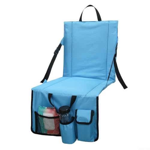 Lastdaytime Kompakter leichter Campingstuhl mit Rückenstütze faltbares Kissen für verschiedene Aktivitäten (Blau) von Lastdaytime