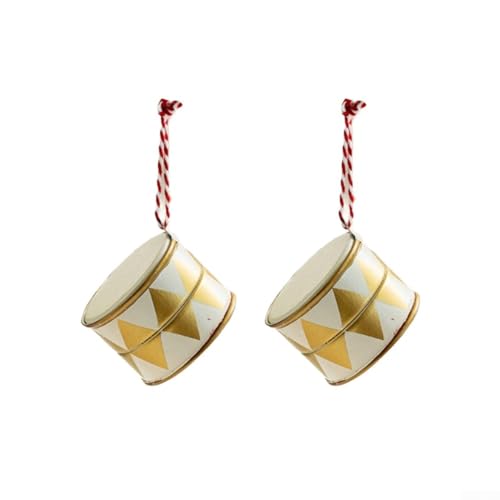 Lastdaytime Nordischer Stil Weihnachtstrommel-Ornament, buntes Eisen, hängende Dekoration für Baum, Tischdisplay (C) von Lastdaytime
