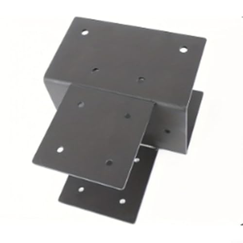 Lastdaytime Robuste Metall-Pfostenkappenhalterung, 10,2 x 10,2 cm, 8,9 x 8,9 cm, Balkenverbinder für Holzpavillon und Outdoor-Strukturen, schwarz (1 Stück) von Lastdaytime