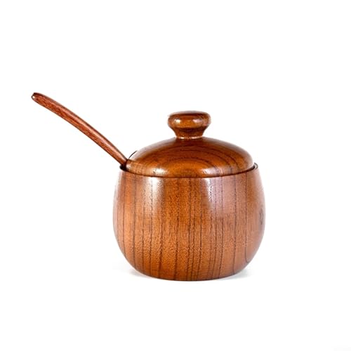 Lastdaytime Salatschüssel aus Holz, Reissuppe, Lebensmittelbehälter, Küchengeschirr, Holz-Reisschale (mit Schaufeldeckel) von Lastdaytime