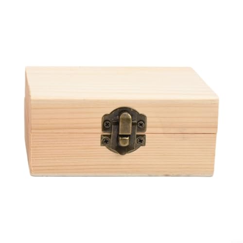 Lastdaytime Schmuck-Aufbewahrungsbox aus Holz mit Schnalle, staubdichtes Design für Zuhause und Postkartenhalter (11 x 7,5 x 4,8 cm) von Lastdaytime