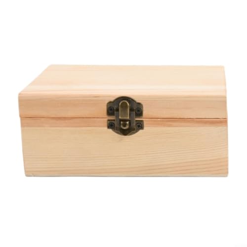 Lastdaytime Schmuck-Aufbewahrungsbox aus Holz mit Schnalle, staubdichtes Design für Zuhause und Postkartenhalter (15 x 9,5 x 6,3 cm) von Lastdaytime