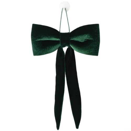 Lastdaytime Weihnachtsdekoration, lange Samtschleife, Ornamente, zum Aufhängen von Baum und Fenster in Rot, eleganter Stoff, Urlaubsakzent, für festliche Heimdekoration (20 cm grün) von Lastdaytime