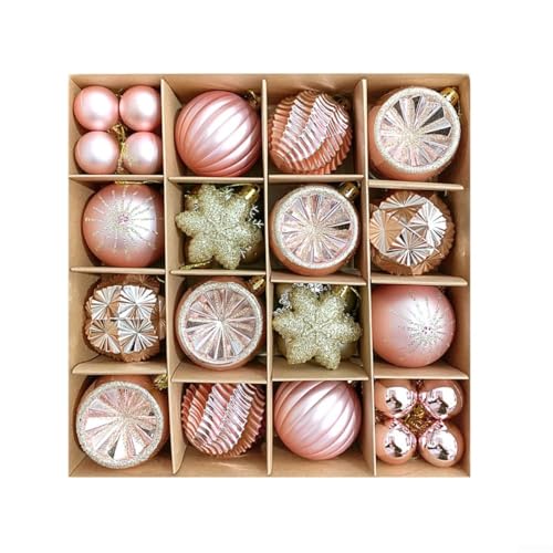 Lebendige Weihnachtskugel-Ornamente für festliche Heim- und Veranstaltungsdekorationen (Roségold), 40 Stück von Lastdaytime