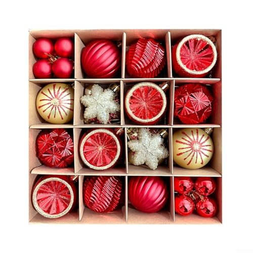 Lebendige Weihnachtskugel-Ornamente für festliche Heim- und Veranstaltungsdekorationen (Rotgold), 40 Stück von Lastdaytime