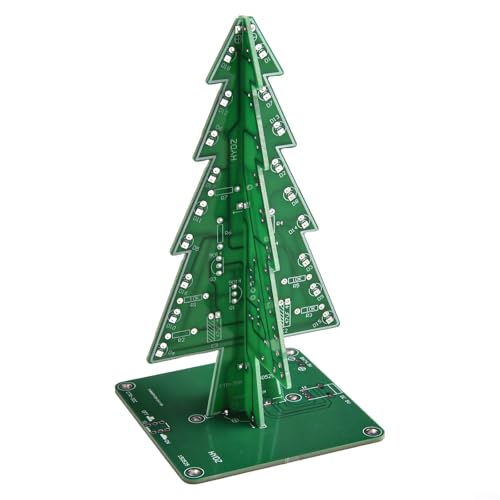 Lustiges 3D-Weihnachtsbaum-Elektronik-Set, verbessern Sie Ihre Lötfähigkeiten mit lebendigem LED-Display für festliche Dekoration (7 Farben) von Lastdaytime