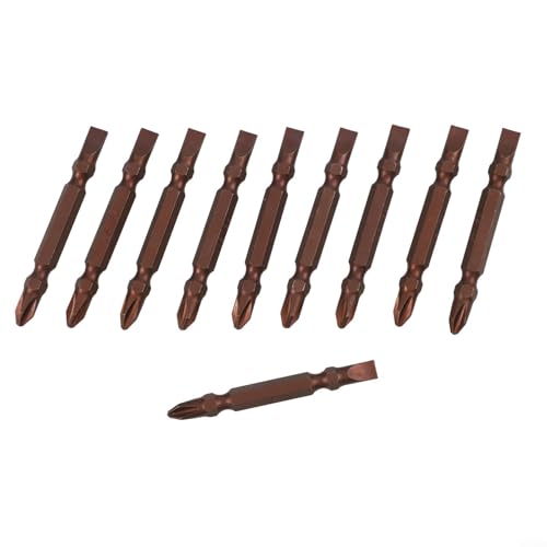Magnetische Schraubendreher-Bits, doppelseitig, 65 mm, Kreuzschlitz, SL6, Metall-Set für professionelle Reparatur und Montage (10 Stück) von Lastdaytime