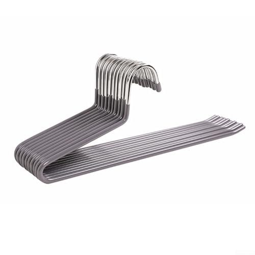 Metall-Kleiderbügel, 10 Stück, mit rutschfester Beschichtung zum Organisieren von Handtüchern und leichten Gegenständen (35 cm, grau) von Lastdaytime