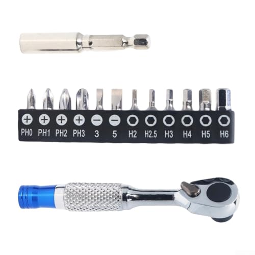 Mini-Ratschenschlüssel mit 72 Zähnen für Torx- und Kreuz-Schraubendreher-Bits T8 T40 PH0 PH2 PH3 mit Metallkonstruktion für Langlebigkeit und effiziente Nutzung (b) von Lastdaytime