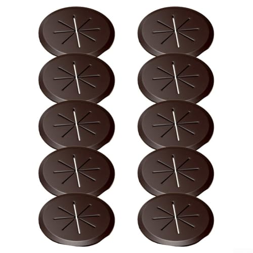 Schaffen Sie einen ordentlichen Arbeitsplatz mit 10 PVC-Schreibtisch-Kabellochabdeckungen (Kaffee) von Lastdaytime