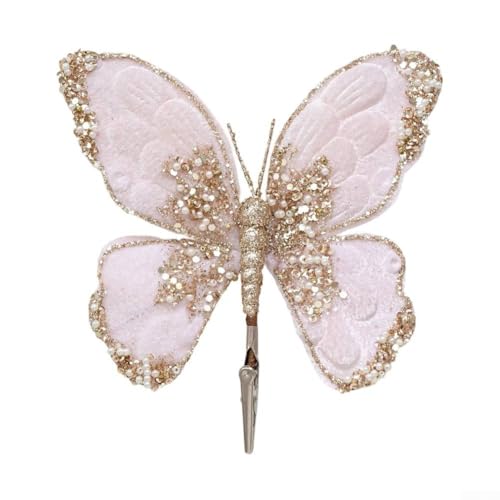 Schmetterlings-Clips für Hochzeit und Heimdekoration, um Partys und Blumenarrangements zu verschönern, mit einfacher Clip-Befestigung (hellrosa) von Lastdaytime