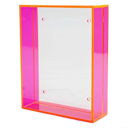 Transparenter Acryl-Bilderrahmen, modernes Wanddisplay für Fotos und Kunst, einfaches Design mit Chrom-Abstandshaltern für einfache Installation (rot) von Lastdaytime