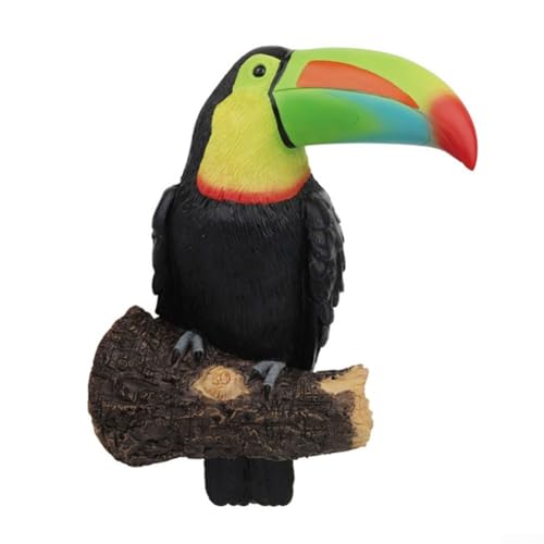 Tropischer Tukan-Vogel aus Kunstharz, Außendekoration zum Aufhängen an Garten, Baum, Terrasse, Rasen, Innenhof, mit wetterfester Konstruktion (irisierend) von Lastdaytime