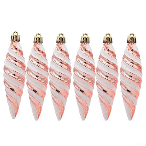 Unverwechselbares Spiraldesign hängende Dekorationen für Weihnachtsbäume, perfektes Feiertags-Ornament-Set (Roségold) von Lastdaytime