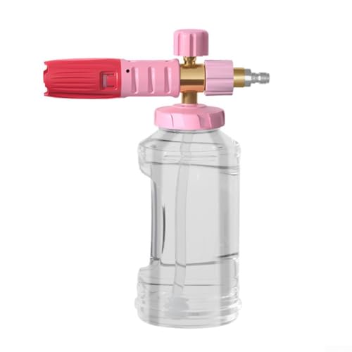 Verstellbare Schaumsprühflasche für Hochdruckreiniger, 4000 psi hohe Kapazität, Schnittstelle aus Edelstahl und Messing, geeignet für Fahrzeug- und Außenwäsche (rotes Pulver) von Lastdaytime