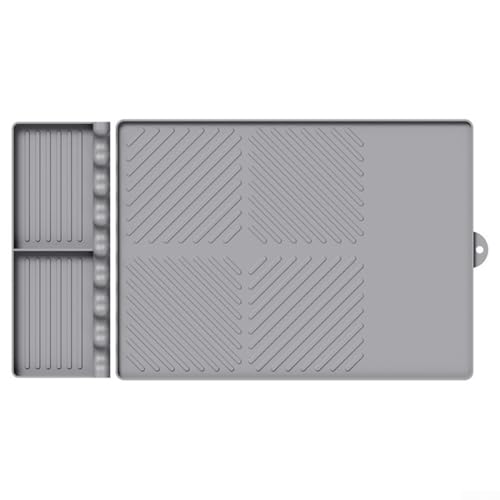 Wärmeisolierendes und schützendes Silikonmatten-Set für die Küche, multifunktionale Grill- und Abflussmatten zum Schutz von Oberflächen während des Kochens (Grau-B) von Lastdaytime