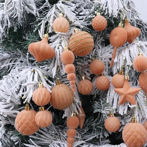 Weihnachtsdeko Set mit 24 Schaumstoffkugeln zum Aufhängen an Bäumen, für Feiertage, Hochzeiten und verschiedene festliche Anlässe (Hellrosa) von Lastdaytime