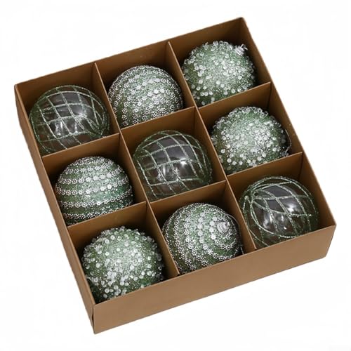 Weihnachtskugel-Set, 9-teilig, lebendige Kugel-Ornamente, um Ihre Urlaubsanzeige zu Hause oder Veranstaltungen zu verschönern (grün) von Lastdaytime